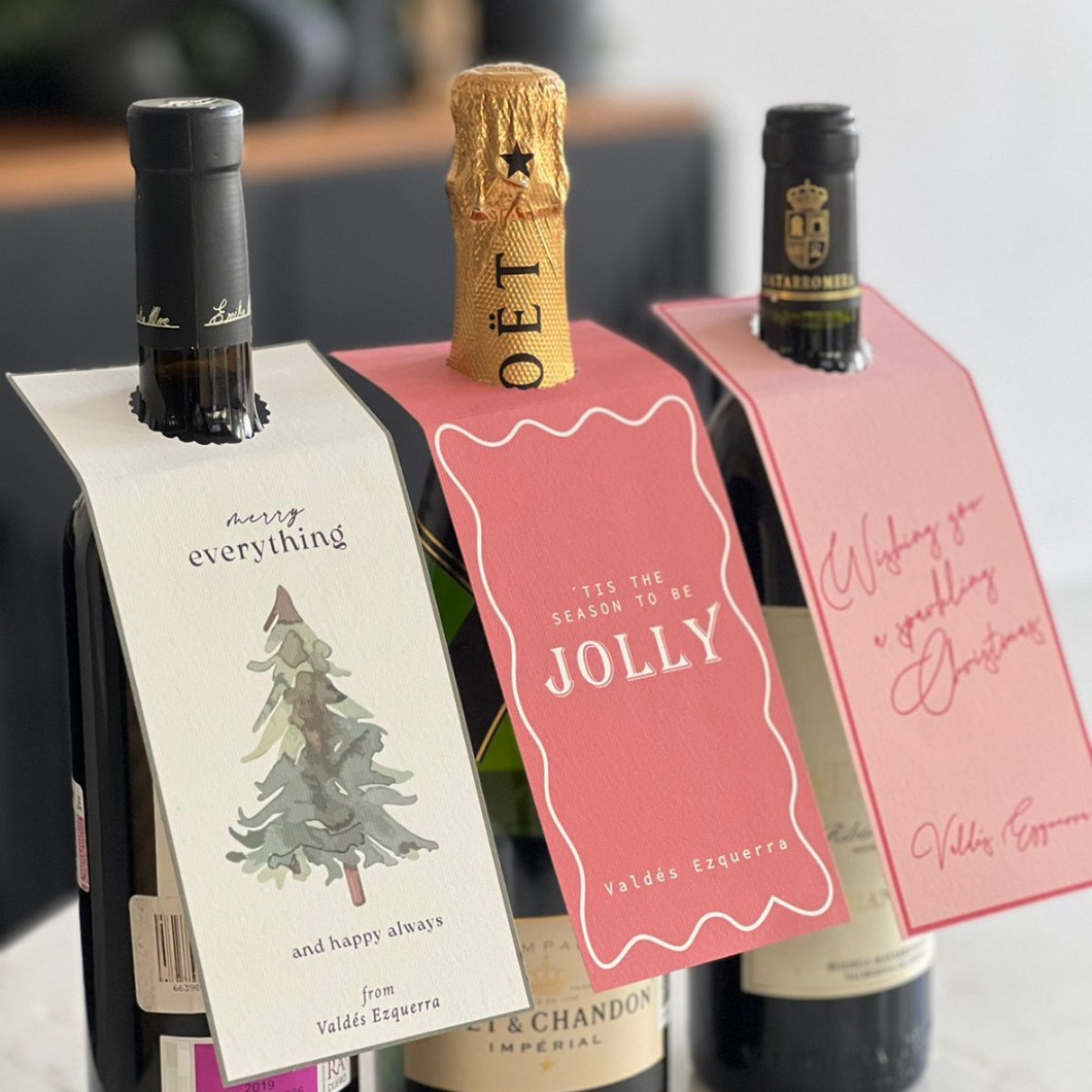 Wine tags navideños