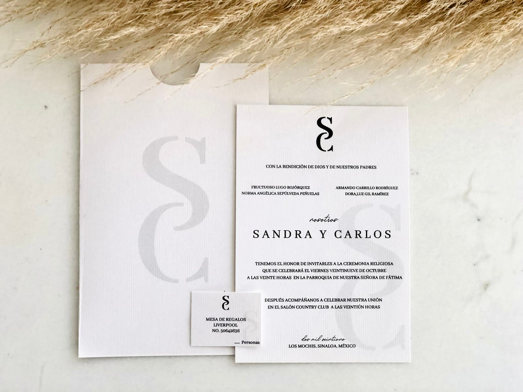 Invitación boda (por pieza)